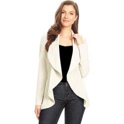 Women's Casual 3/4 Sleeve Open Front Cardigan Jacket Work Office Blazer with Plus Size