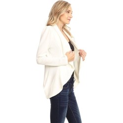 Women's Casual 3/4 Sleeve Open Front Cardigan Jacket Work Office Blazer with Plus Size